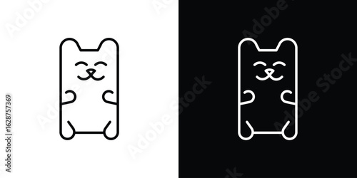 Gummy bear icon for app. Thin line signs.