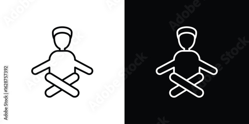 Guru icon for app. Thin line signs.