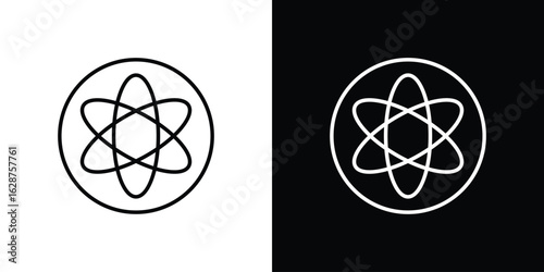 Fusion icon for app. Thin line signs.