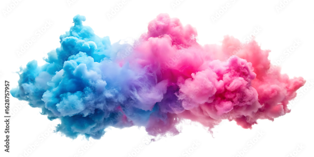 Obraz premium Pink and Blue Clouds – Isolated on White Background – PNG – GENERATIVE AI