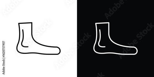 Foot side view icon for app. Thin line signs.