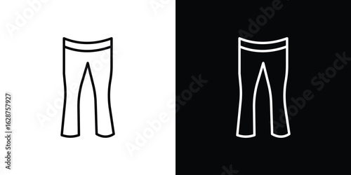 Flare pants icon for app. Thin line signs.
