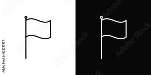 Flag icon for app. Thin line signs.