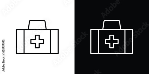 First aid kit icon for app. Thin line signs.