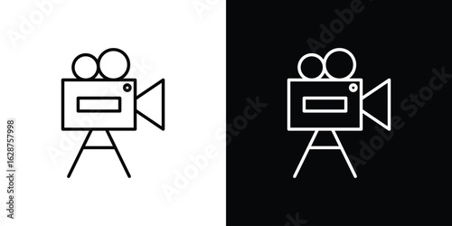 Film making icon for app. Thin line signs.