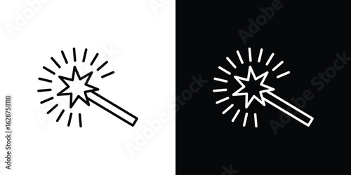 Enhance icon for app. Thin line signs.