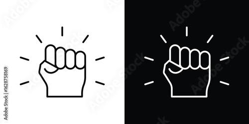 Empowerment icon for app. Thin line signs.