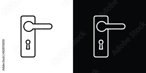 Doorknob icon for app. Thin line signs.