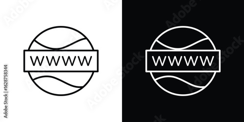 Domain icon for app. Thin line signs.