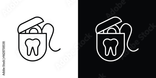 Dental floss icon for app. Thin line signs.