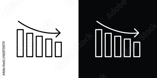 Decrease icon for app. Thin line signs.