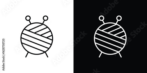 Crochet icon for app. Thin line signs.