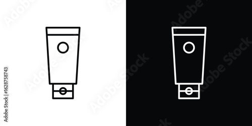 Cream tube icon for app. Thin line signs.