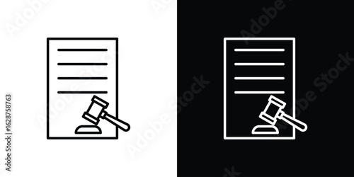 Corporative law icon for app. Thin line signs.