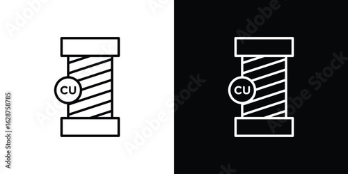 Copper icon for app. Thin line signs.