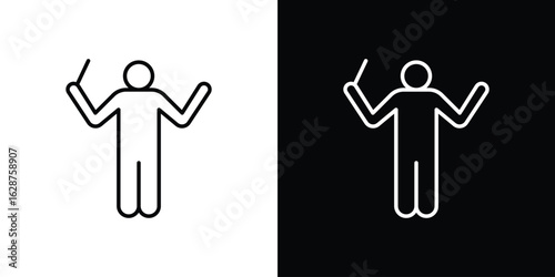 Conductor icon for app. Thin line signs.