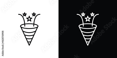 Congratulations icon for app. Thin line signs.