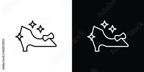 Cinderella shoe icon for app. Thin line signs.