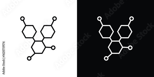 Chemical content icon for app. Thin line signs.