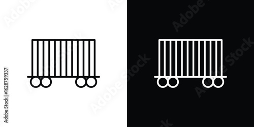 Cargo wagon icon for app. Thin line signs.