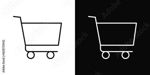 Cart icon for app. Thin line signs.