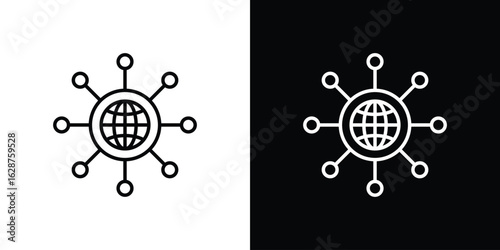 Business networking icon for app. Thin line signs.
