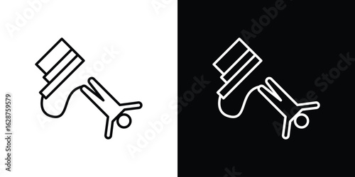 Bungee jumping icon for app. Thin line signs.