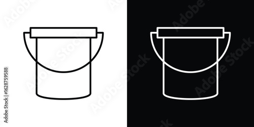Bucket icon for app. Thin line signs.