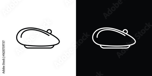 Beret icon for app. Thin line signs.