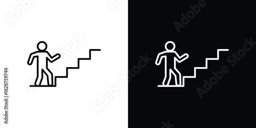 Beginner icon for app. Thin line signs.