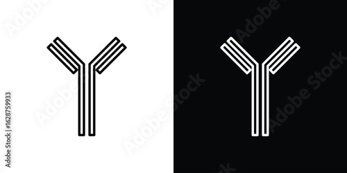 Antibody icon for app. Thin line signs.