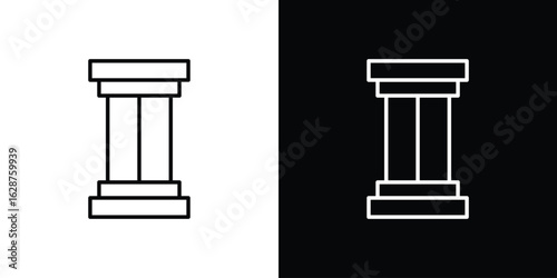Antique Column icon for app. Thin line signs.