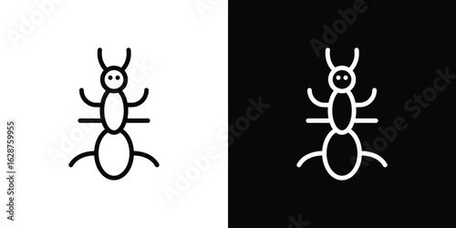 Ant icon for app. Thin line signs.