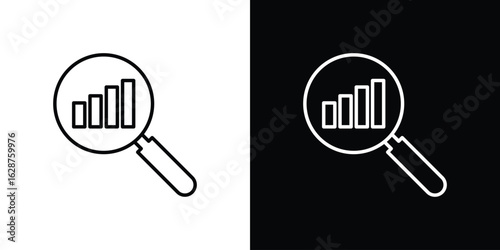 Analysis icon for app. Thin line signs.