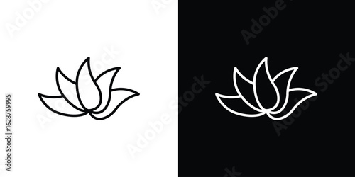 Aloe vera icon for app. Thin line signs.