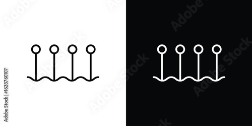 Acupuncture icon for app. Thin line signs.