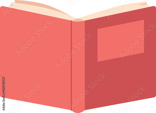 Opened textbook for reading vector illustration