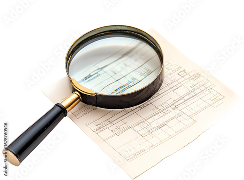 agnifying glass over file clipart, on a white background. 