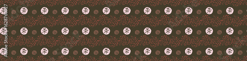 Polka dot blockprint seamless vector border. Neutral unisex whimsical style for washi tape, edging and handmade print texture. spotty vintage Ribbon. 