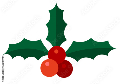 Holly berry Christmas icon. Vector illustration. Christmas holly berries