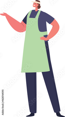 Woman seller meeting clients vector illustration