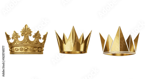 golden crown isolated on white background