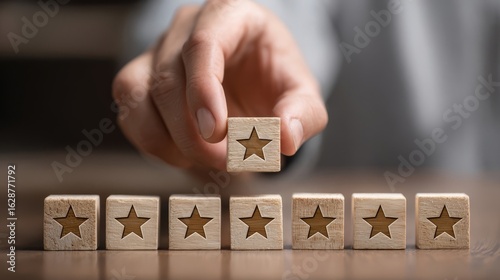 Hand Selecting Wooden Star Block for Quality Rating

