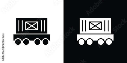 Train cargo icon Illustration Pixel vector graphics - Vector.