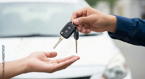 hand holding car keys
