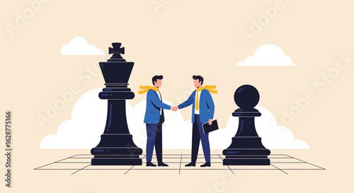Business Partnership Concept with Chess Pieces