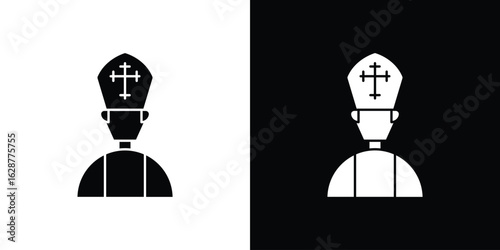 Pope icon Illustration Pixel vector graphics - Vector.
