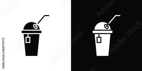 Plastic drinking cup icon Illustration Pixel vector graphics - Vector.