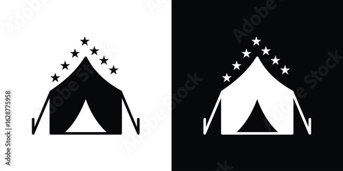 Night camping icon Illustration Pixel vector graphics - Vector.