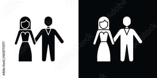 Newlyweds icon Illustration Pixel vector graphics - Vector.